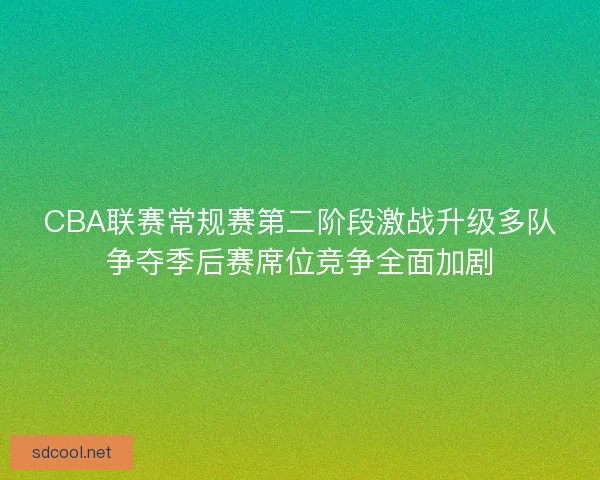 CBA联赛常规赛第二阶段激战升级多队争夺季后赛席位竞争全面加剧