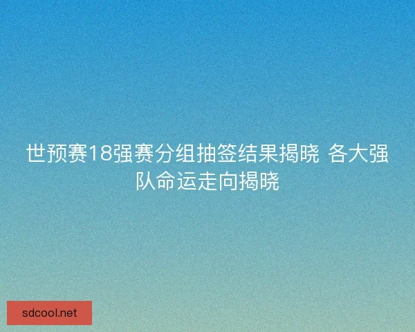 世预赛18强赛分组抽签结果揭晓 各大强队命运走向揭晓