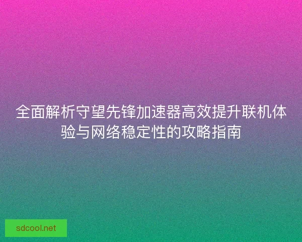 全面解析守望先锋加速器高效提升联机体验与网络稳定性的攻略指南